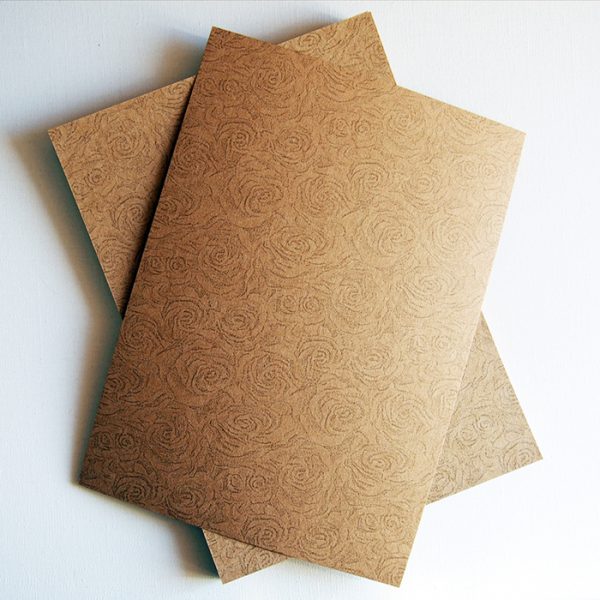 Rose Pattern Printed Kraft Cardstock