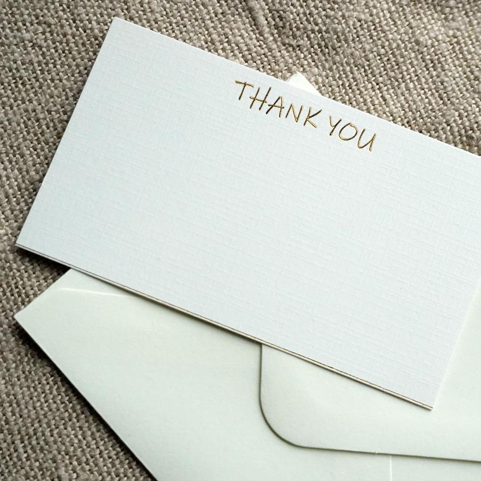 Thank You Notecards & Envelopes, Gold Foil, Set of 50 - Image 3