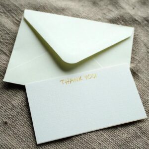 Thank you notecards gold foil envelopes set of 50 ivory cardstock